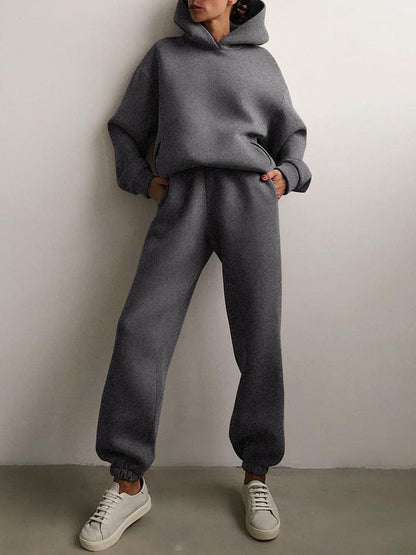 Stylisches Hoodie Jogginganzug Set für Damen – Bequemes Freizeit Outfit mit Oversize Fit