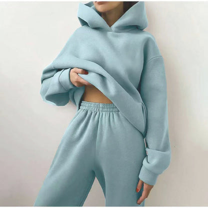 Stylisches Hoodie Jogginganzug Set für Damen – Bequemes Freizeit Outfit mit Oversize Fit
