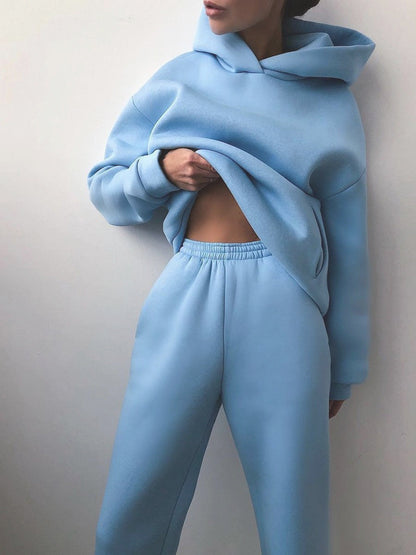Stylisches Hoodie Jogginganzug Set für Damen – Bequemes Freizeit Outfit mit Oversize Fit