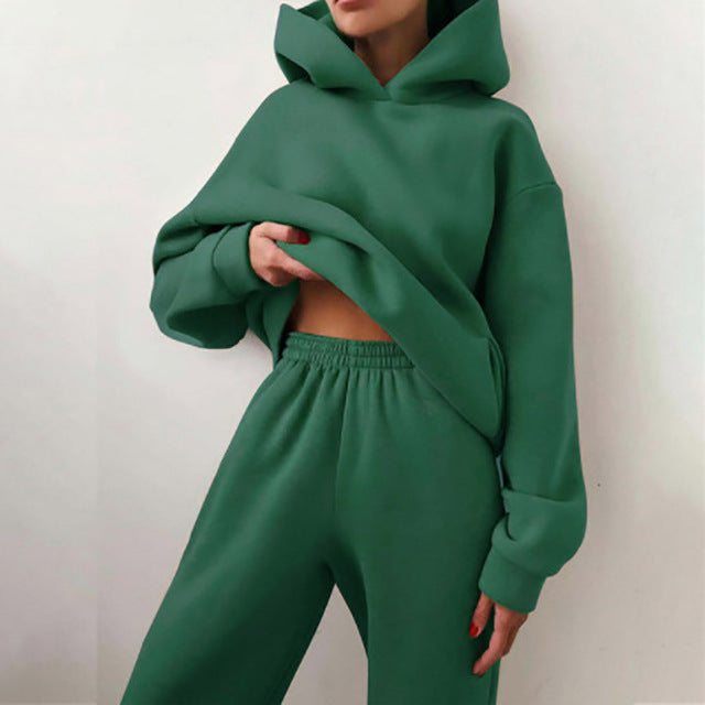Stylisches Hoodie Jogginganzug Set für Damen – Bequemes Freizeit Outfit mit Oversize Fit