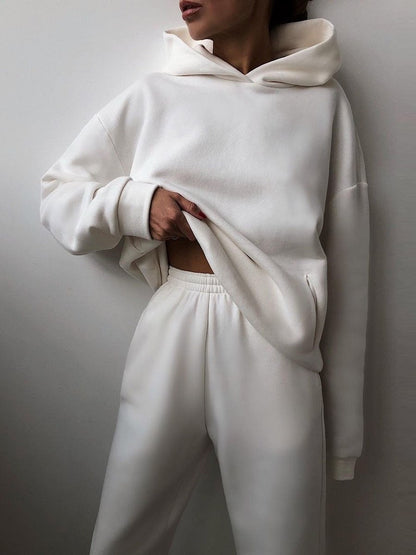 Stylisches Hoodie Jogginganzug Set für Damen – Bequemes Freizeit Outfit mit Oversize Fit