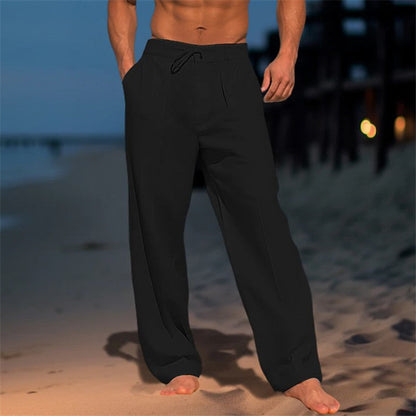 Leichte Leinenhose mit Kordelzug für Herren – Luftige Sommerhose für Strand & Freizeit