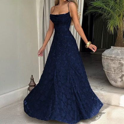 Elegantes Spitzen-Maxikleid für Damen – Ärmelloses Abendkleid mit floraler Spitze