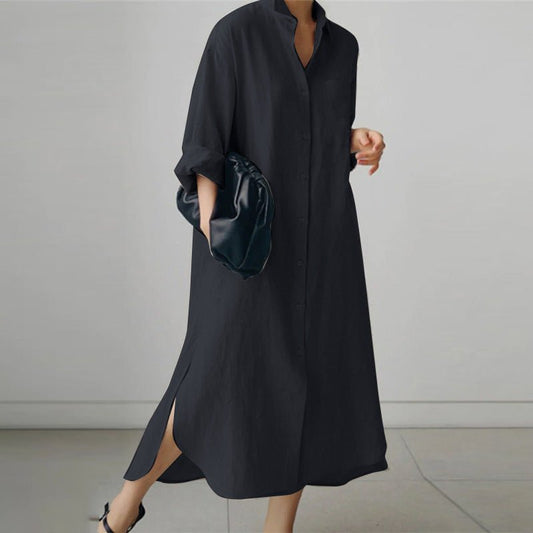 Louna - Oversize Leinenhemdkleid | Müheloser Stil | Leicht und Atmungsaktiv | Lässiges Outfit