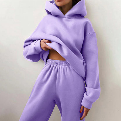 Stylisches Hoodie Jogginganzug Set für Damen – Bequemes Freizeit Outfit mit Oversize Fit
