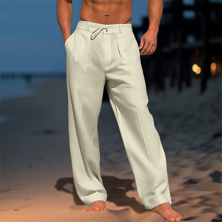 Leichte Leinenhose mit Kordelzug für Herren – Luftige Sommerhose für Strand & Freizeit
