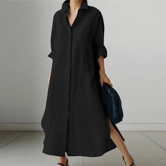 Louna - Oversize Leinenhemdkleid | Müheloser Stil | Leicht und Atmungsaktiv | Lässiges Outfit