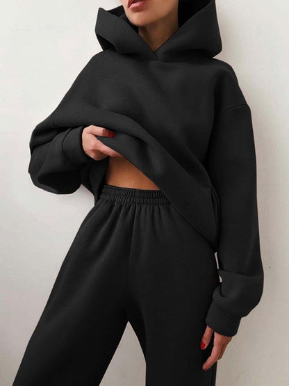 Stylisches Hoodie Jogginganzug Set für Damen – Bequemes Freizeit Outfit mit Oversize Fit