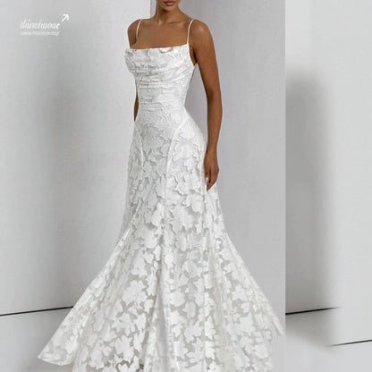 Elegantes Spitzen-Maxikleid für Damen – Ärmelloses Abendkleid mit floraler Spitze