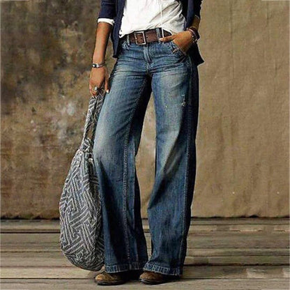 Lässige Wide-Leg Jeans mit High Waist – Bequeme Denim Hose für Damen im Alltag
