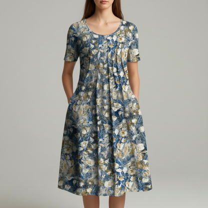 Leichtes Blumen Sommerkleid mit Taschen – Lockeres Freizeitkleid für Damen