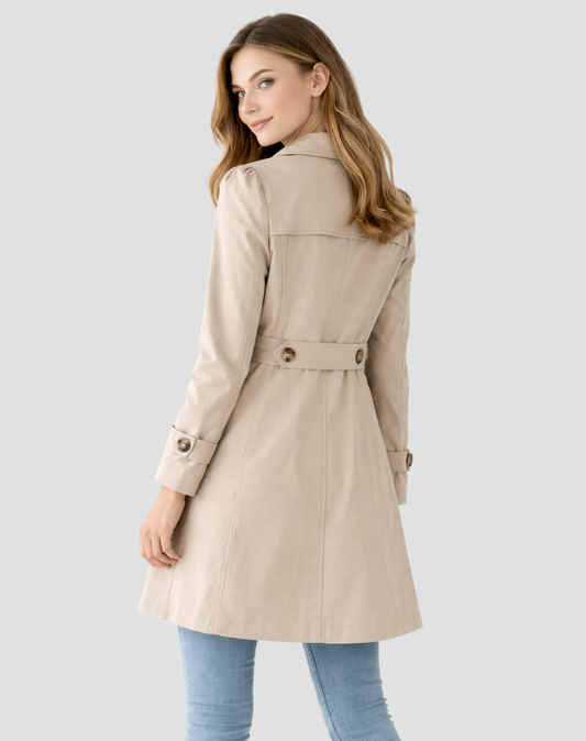 Eleganter Trenchcoat mit Taillengürtel – Zeitloser Übergangsmantel für Damen