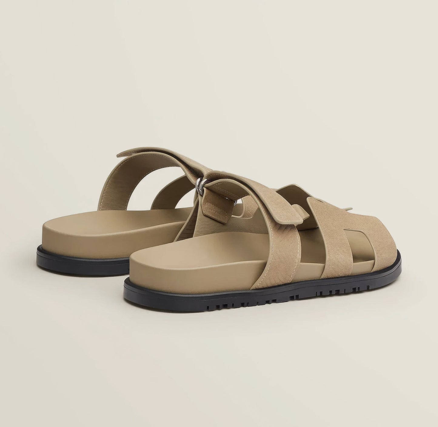 Elegante Damen Leder Pantoletten mit Klettverschluss – Bequem & Minimalistisch
