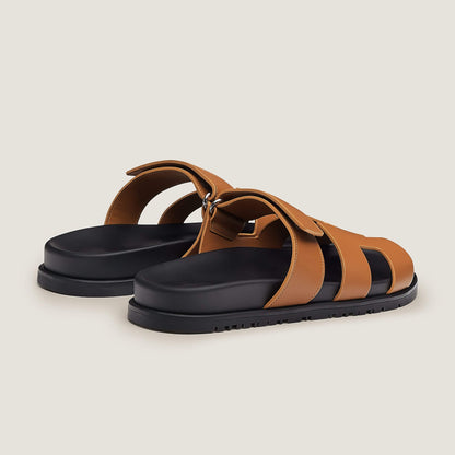 Elegante Damen Leder Pantoletten mit Klettverschluss – Bequem & Minimalistisch