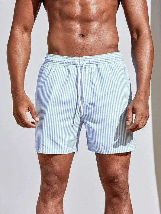 Gestreifte Badehose mit Kordelzug & elastischem Bund für Herren – Leicht, schnelltrocknend & sommerlich bequem
