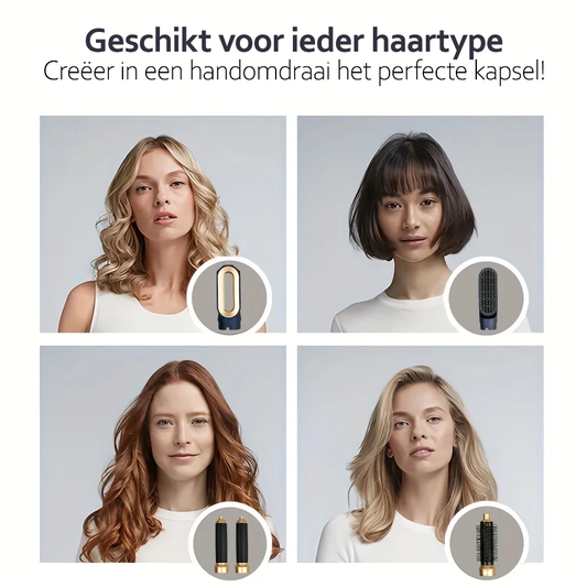 Multifunktionaler 5-in-1 Glow Haistyler mit leistungsstarker 1000W-Ionen-Technologie, einschließlich Haartrockner, Glätteisen