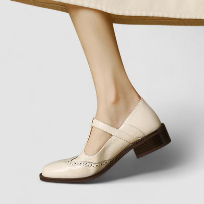 Elegante Mary Jane Schuhe aus Leder mit Blockabsatz & Schnalle für Damen – Bequem & Zeitlos