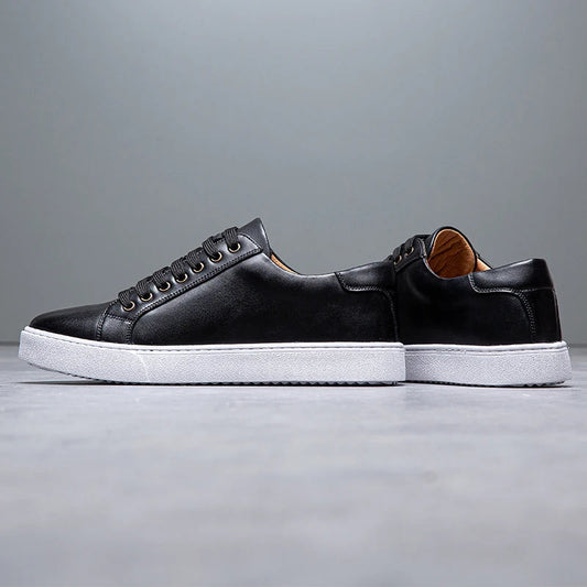 Moderne Herren Leder Sneaker mit weißer Sohle – Elegante Casual Schuhe für Alltag & Business