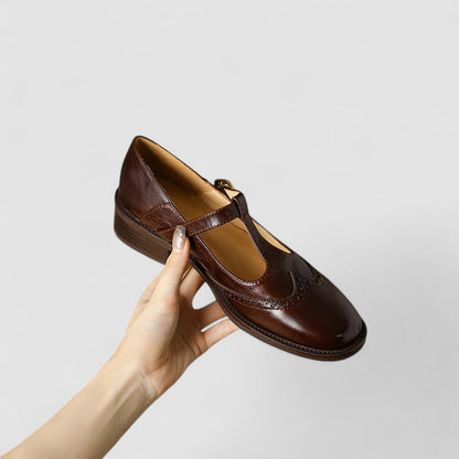 Elegante Mary Jane Schuhe aus Leder mit Blockabsatz & Schnalle für Damen – Bequem & Zeitlos
