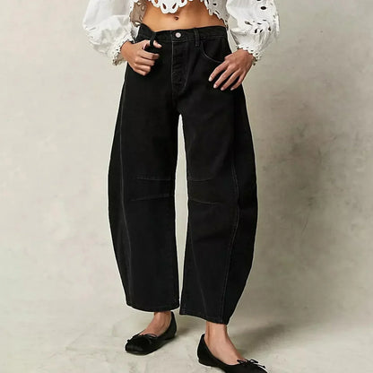 Lässige Damen Jeans mit weitem Bein & High-Waist – Bequeme Loose-Fit Denim Hose