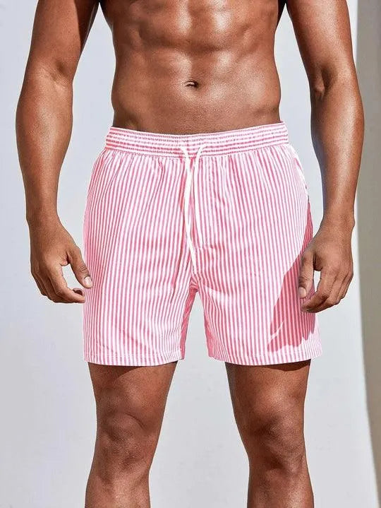 Gestreifte Badehose mit Kordelzug & elastischem Bund für Herren – Leicht, schnelltrocknend & sommerlich bequem