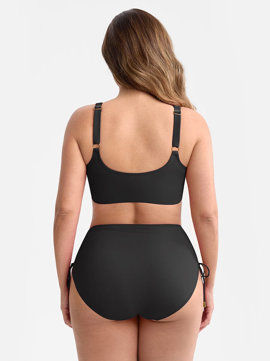 Figurformendes Bikini Set mit High Waist & Raffungen – Elegantes Push-Up Badeanzug Set für Damen