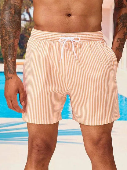 Gestreifte Badehose mit Kordelzug & elastischem Bund für Herren – Leicht, schnelltrocknend & sommerlich bequem