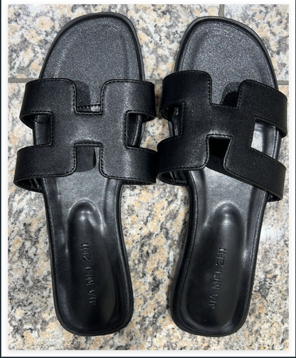 Elegante Slide-Sandalen für Damen mit Cut-Out Design – Flache Sommer Pantoletten