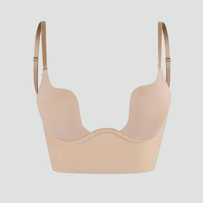 Rückenfreier Damen Push-Up BH mit transparenten Trägern – Unsichtbarer Halt & Komfort