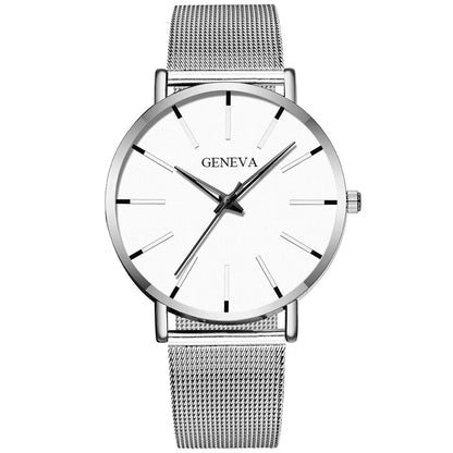 Minimalistische Herren Armbanduhr mit Edelstahl Mesh Band – Elegante Quarz Uhr im modernen Design