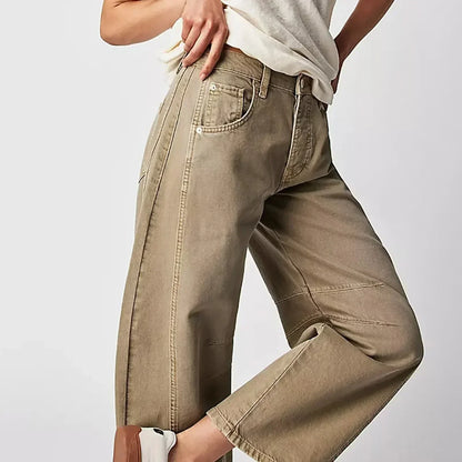 Lässige Damen Jeans mit weitem Bein & High-Waist – Bequeme Loose-Fit Denim Hose