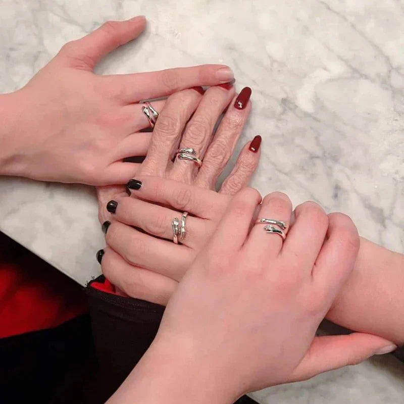 Umarmungsring für Damen mit Zirkonia – Verstellbarer Liebesring „Always with You“