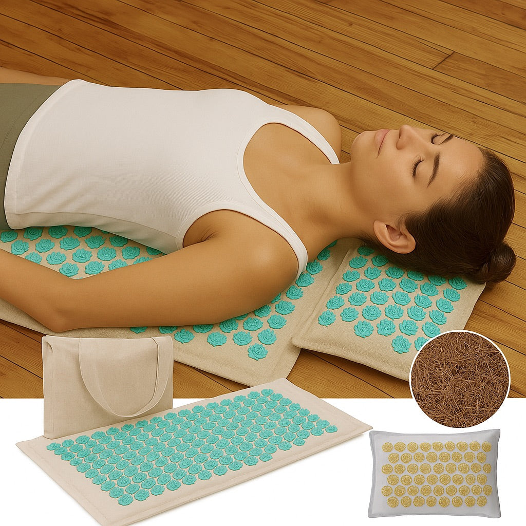 Akupressur Matte & Kissen Set – Tiefenentspannung, Muskelregeneration & Stressabbau