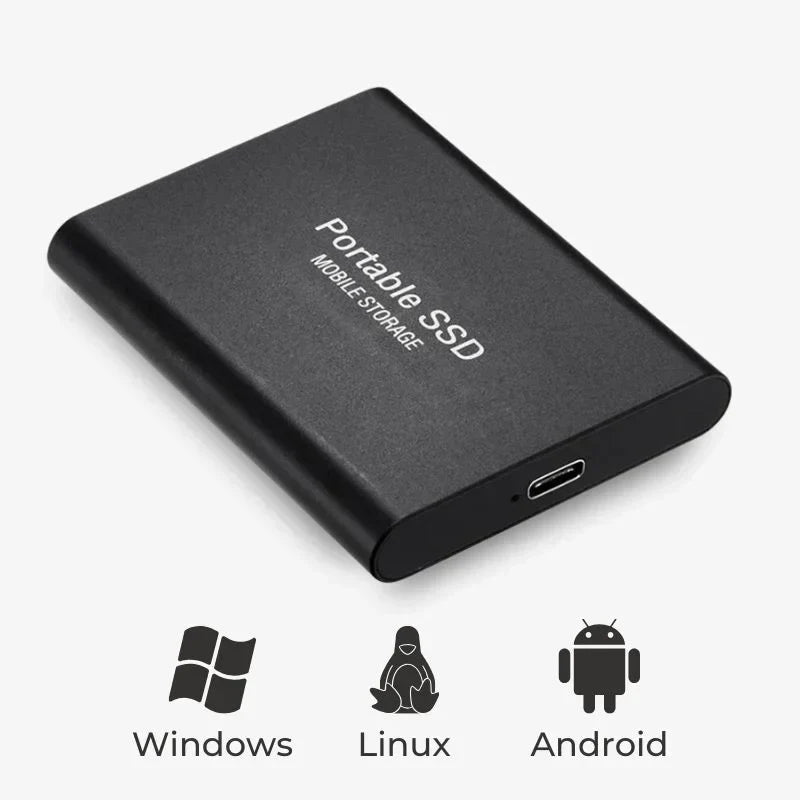 Ultraflache Externe SSD mit USB-C – Schneller Tragbarer Speicher für Laptop, PC & Smartphone