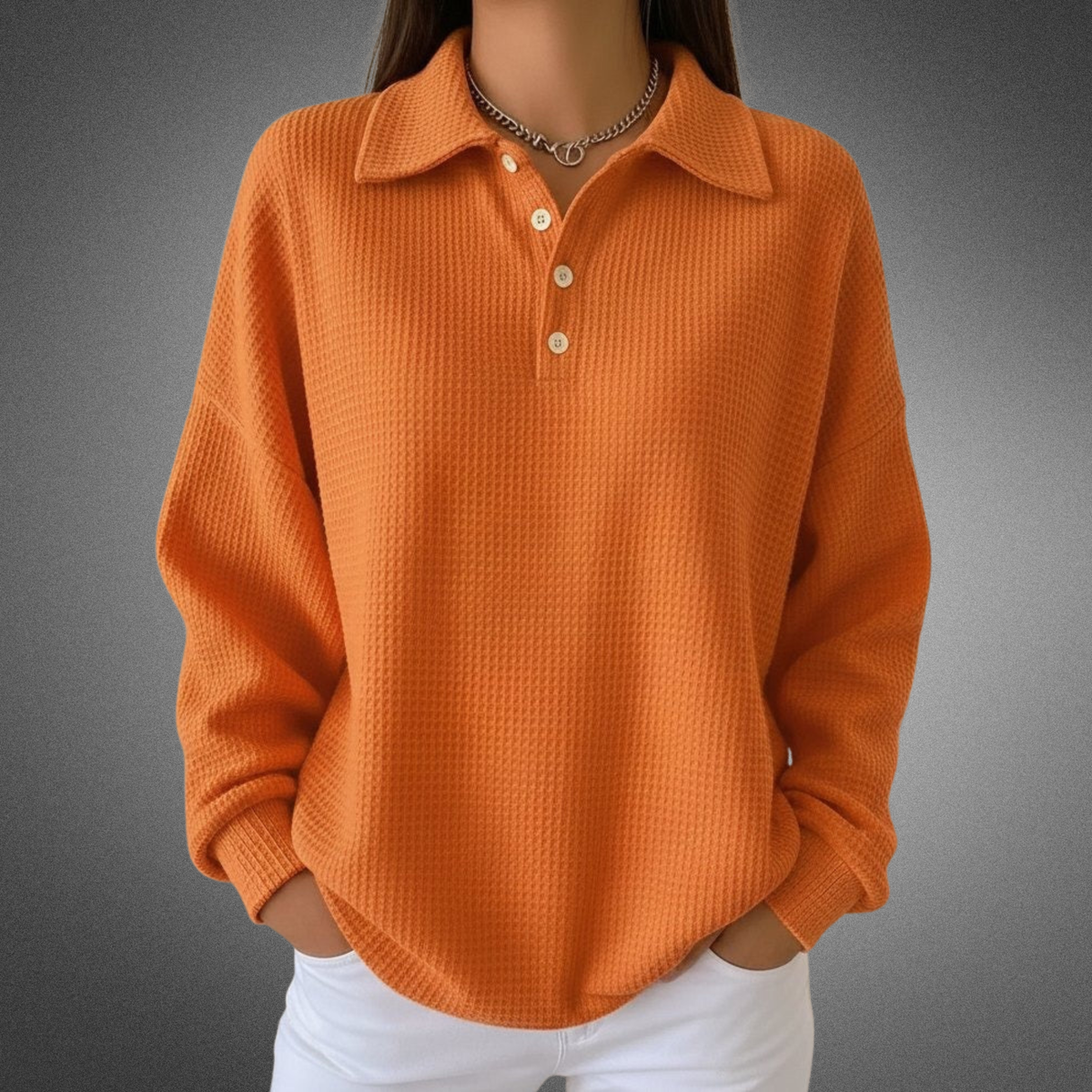 Éloïane - Pullover Polo aus weichem Strick für Damen