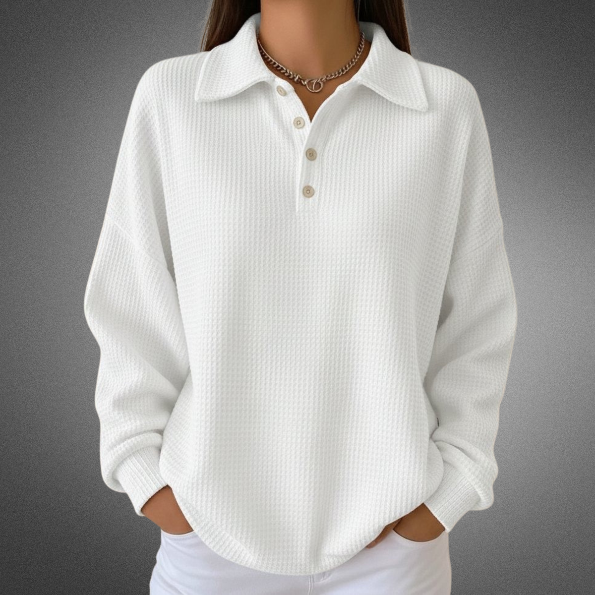 Éloïane - Pullover Polo aus weichem Strick für Damen