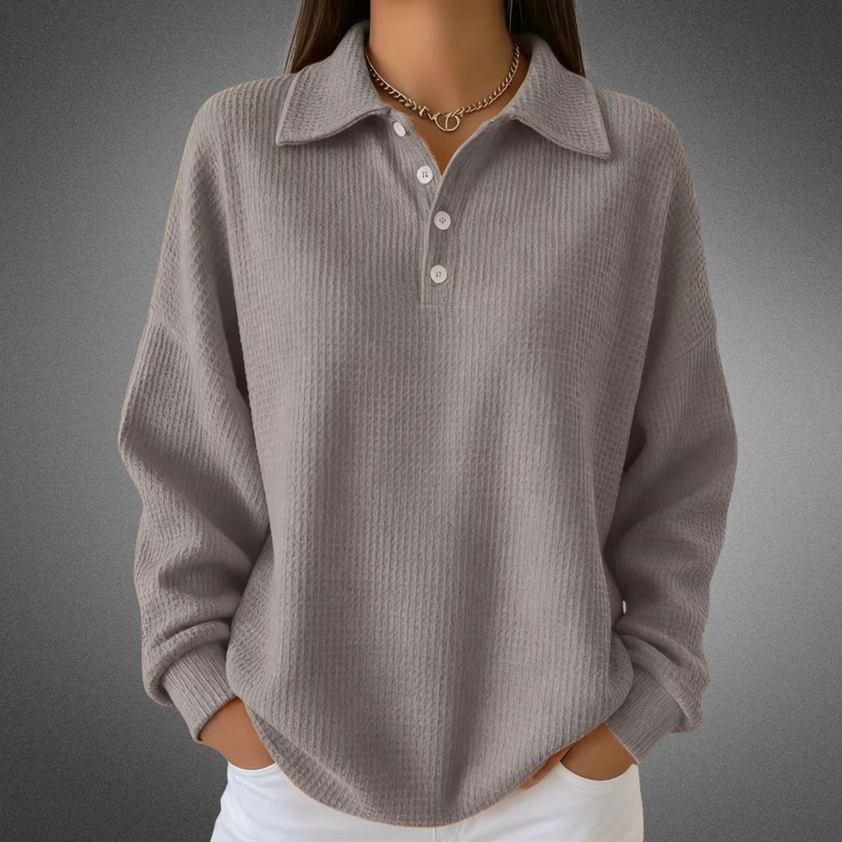 Éloïane - Pullover Polo aus weichem Strick für Damen