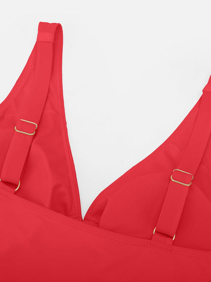 Figurformender Badeanzug mit Ring-Detail – Bauchkontrolle & Verstellbare Träger für Damen