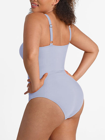 Figurformender Badeanzug mit Ring-Detail – Bauchkontrolle & Verstellbare Träger für Damen