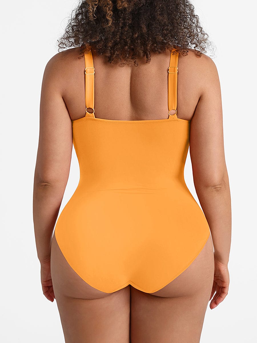 Figurformender Badeanzug mit Ring-Detail – Bauchkontrolle & Verstellbare Träger für Damen
