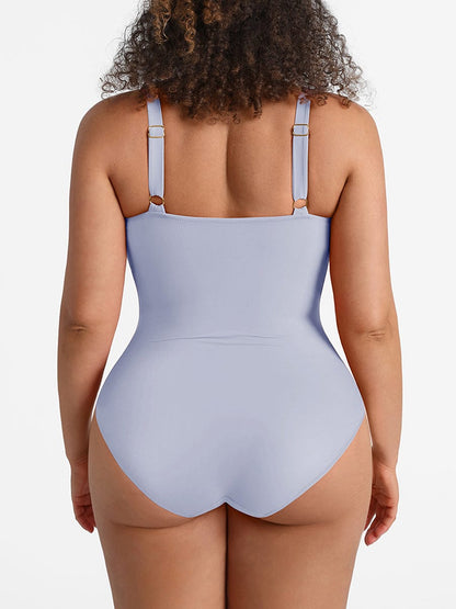 Figurformender Badeanzug mit Ring-Detail – Bauchkontrolle & Verstellbare Träger für Damen