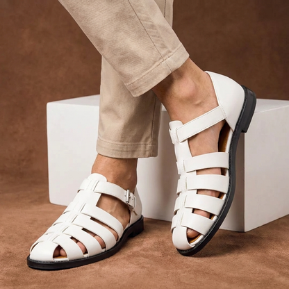 Bequeme Leder Sandalen für Herren – Atmungsaktive Sommer Schuhe mit Riemen & Schnalle