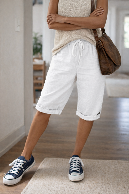 Lässige Bermuda Shorts mit Kordelzug für Damen – Bequeme Sommerhose mit Taschen