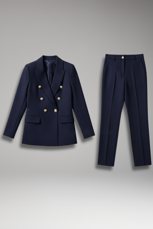 Lyrielle - Elegantes Damenanzug-Set: Blazer im Balmain-Stil und Hochtaillierte Hose