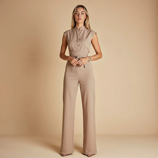 Eleganter Jumpsuit mit Gürtel & weitem Bein für Damen – Figurbetont, stilvoll & perfekt für Büro und Events
