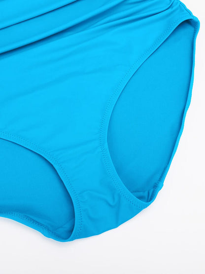 Figurformender Badeanzug mit Rüschen & V-Ausschnitt – Eleganter Push-Up Monokini für Damen