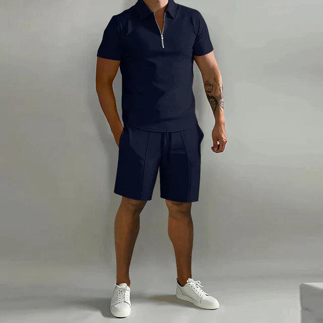 Lässiges Sommer Set mit Poloshirt für Herren – Zweiteiliges Freizeit Outfit mit Shorts