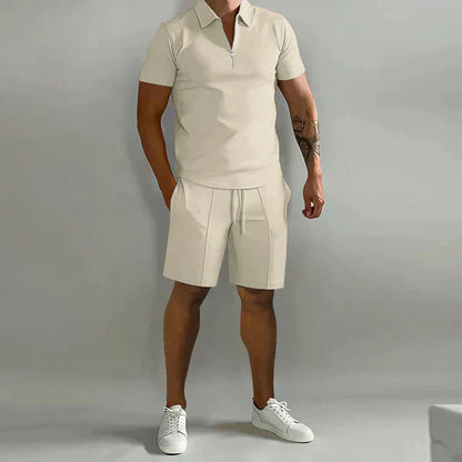 Lässiges Sommer Set mit Poloshirt für Herren – Zweiteiliges Freizeit Outfit mit Shorts