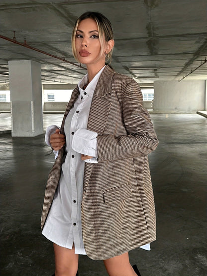 Florélie - Eleganter Beiger Langblazer für Damen | Business Casual – Perfekte Frühlingsjacke