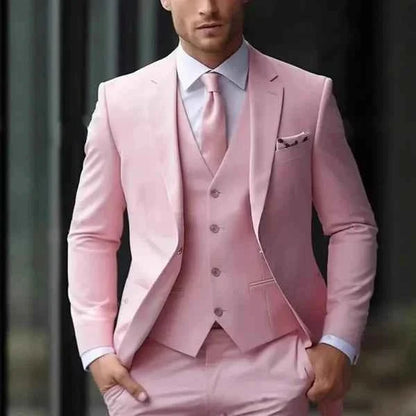 Luxuriöser Herren 3-Teiler Anzug – Eleganter Slim Fit Hochzeits- & Businessanzug